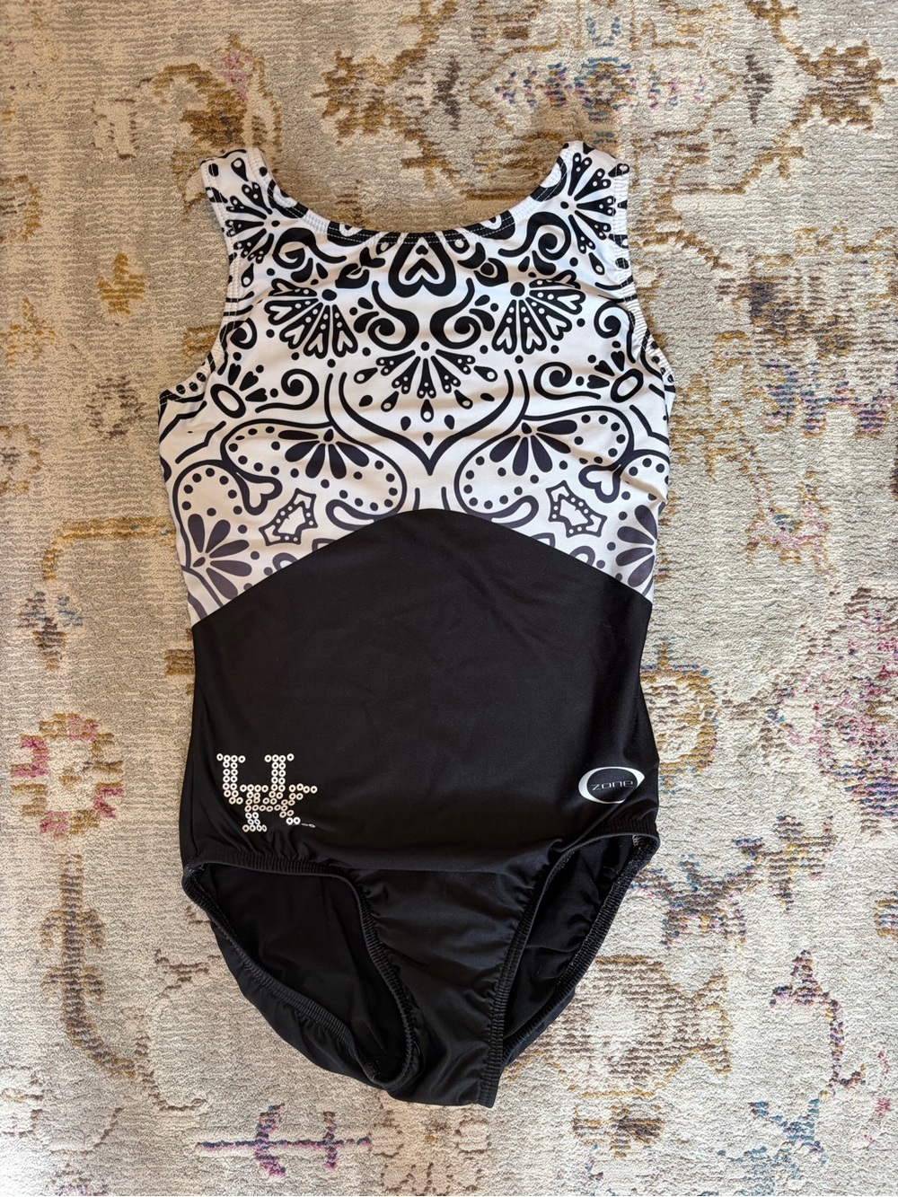 Exclusive University of Kentucky Ozone Black & White Patterned Gymnastics Leo